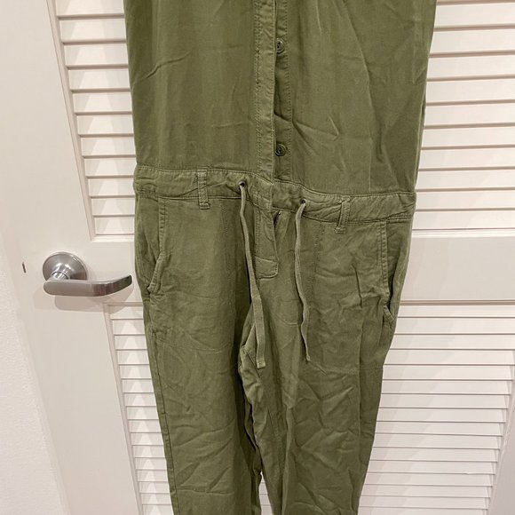 Army Green Sleeveless Jumpsuit - Picture 4 of 8